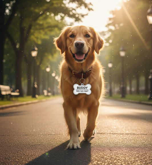 Safe & Sound Custom Engraved Pet ID Tag