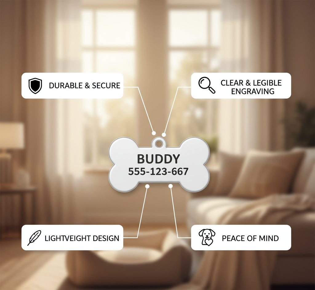 Safe & Sound Custom Engraved Pet ID Tag