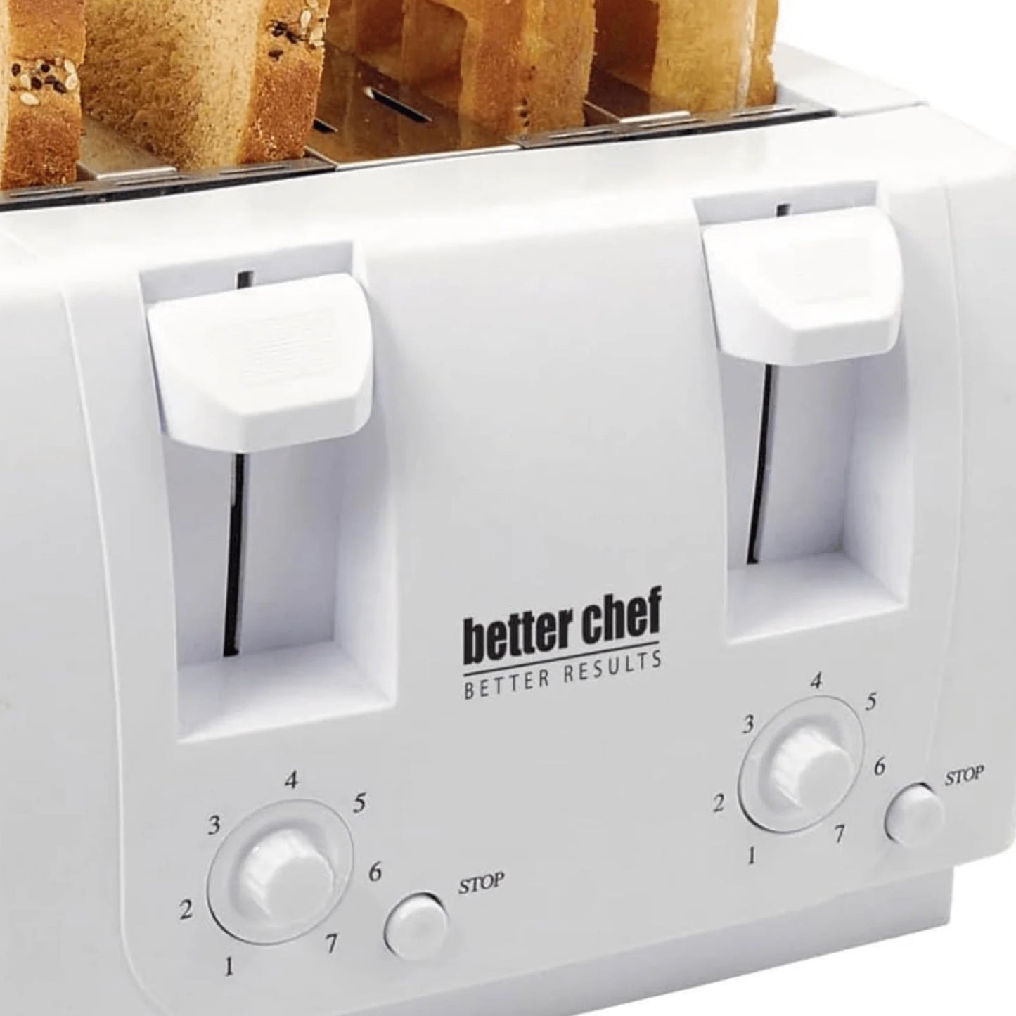 Slice Toaster - Better Chef Wide Slot 4-Slice Dual Control Toaster - REFURBISHED