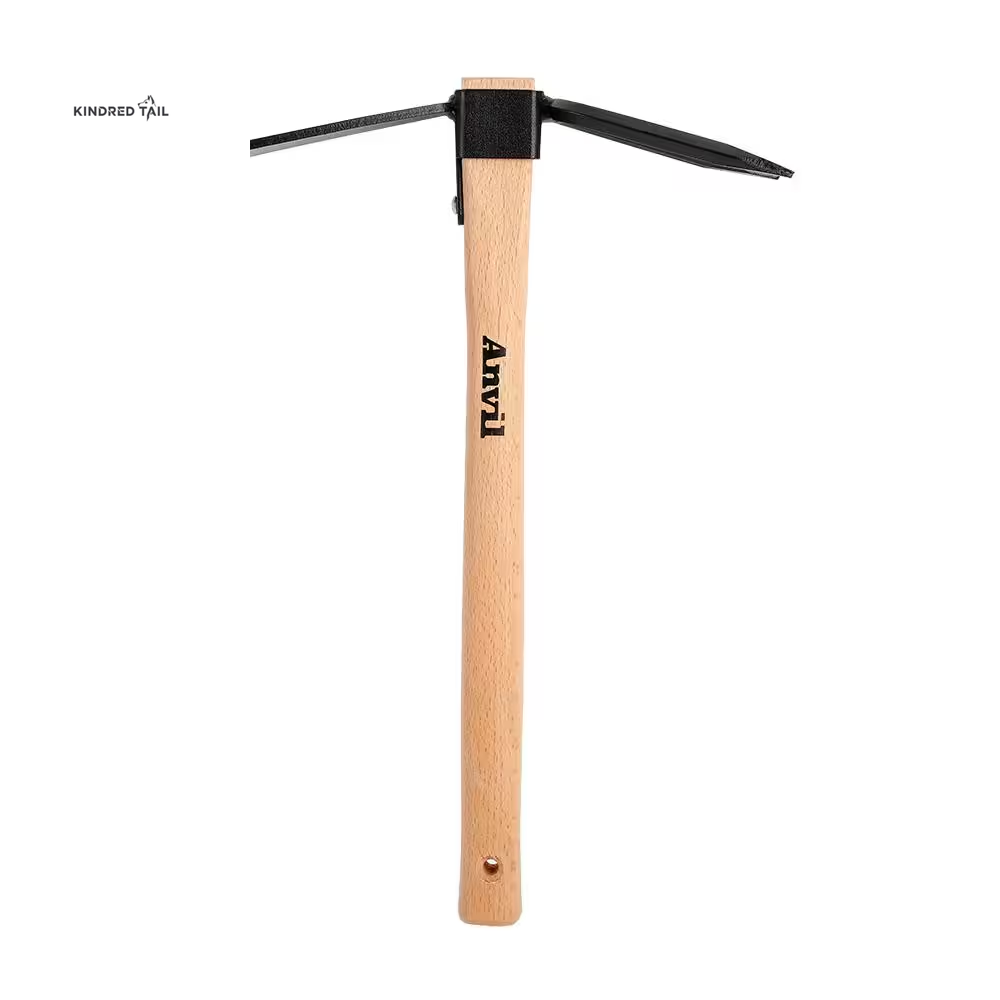 14-2/5 In. Wood Handle Digging Hoe & Cultivator Combo – Heavy Duty Garden Hoe Tool for Weeding, Soil Loosening & Planting, Durable Steel Head with Ergonomic Wooden Handle
