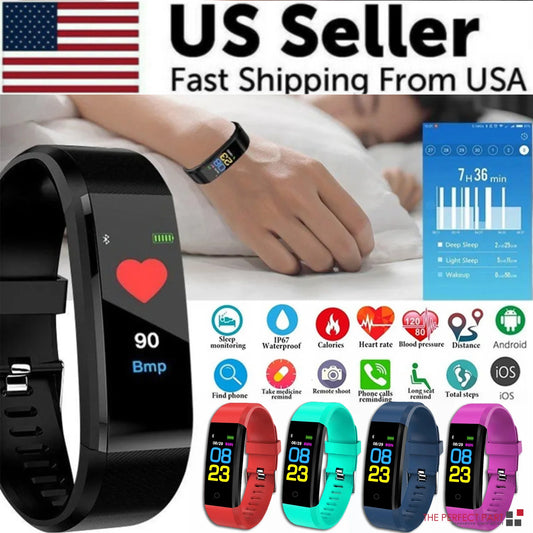 AD - Fitness Smart Watch Activity Tracker Heart Rate for Women Men Oxygen BP Monitor