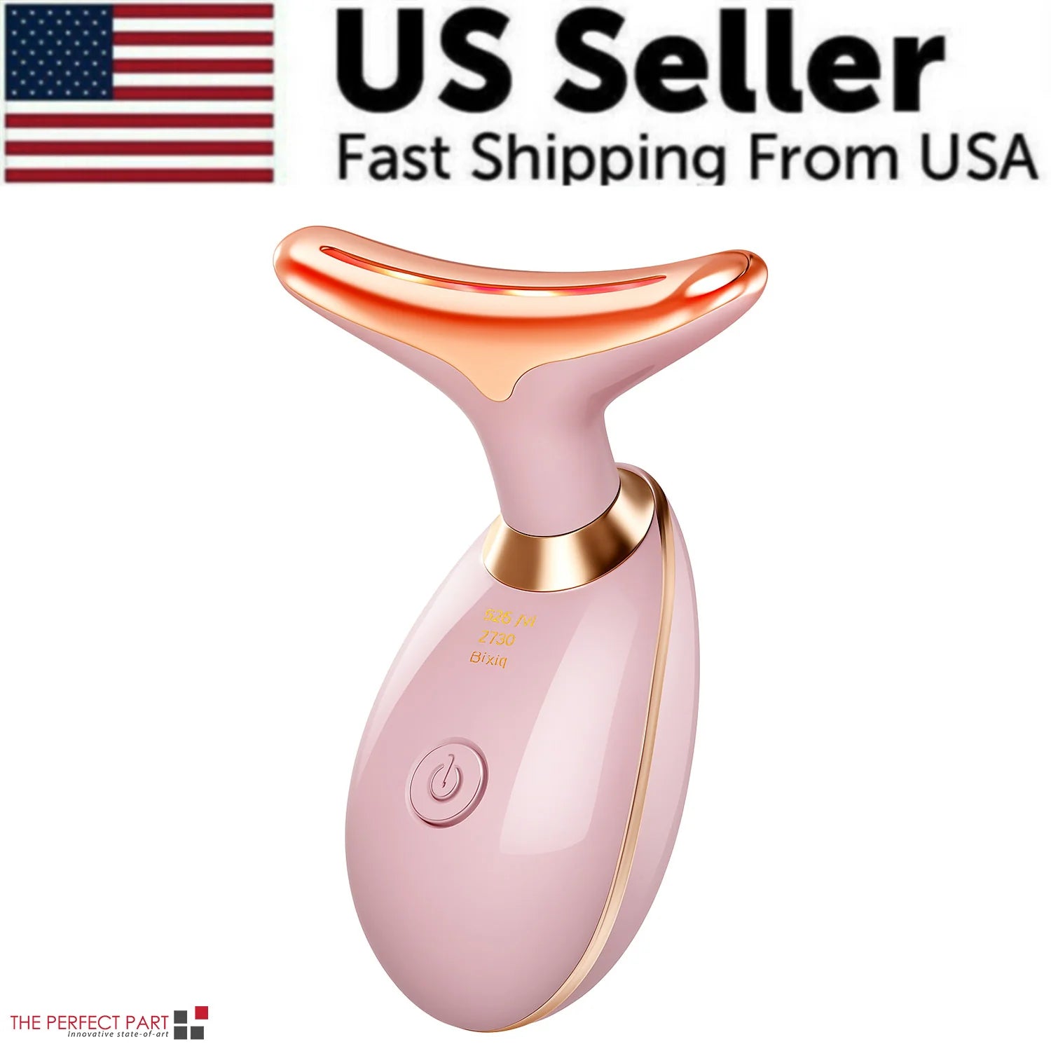 AD - Neck Face Lifting Massager Skin Tighten Device LED anti Wrinkle Double Chin US