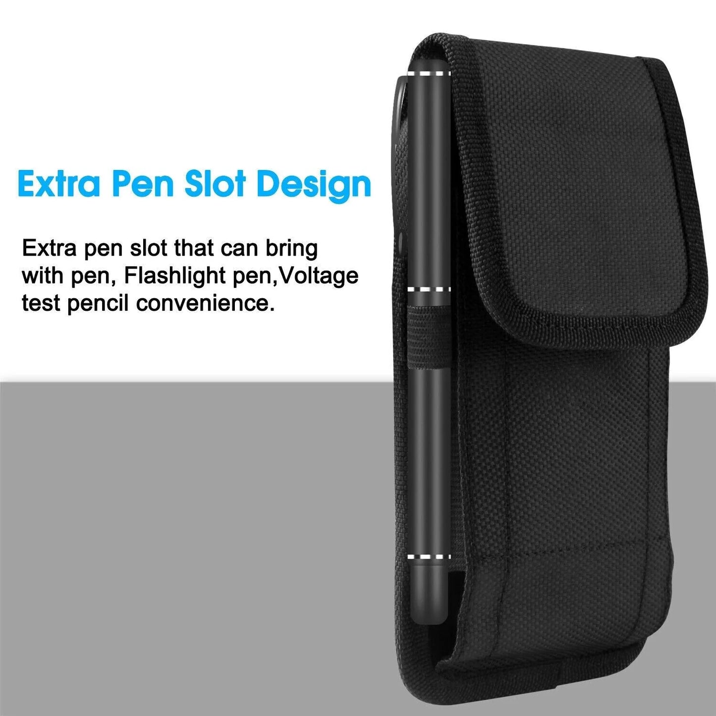 Vertical Cell Phone Pouch - Holster Pouch Wallet Case with Belt Clip for Iphone / Samsung and Others