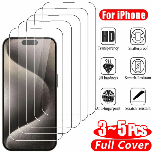High Quality Clear Glass Film for Iphone 15 16 17 Pro Max Screen Protector for Iphone 11 12 13 14 15 Pro Tempered Glass Iphone13 Mini 16 Plus