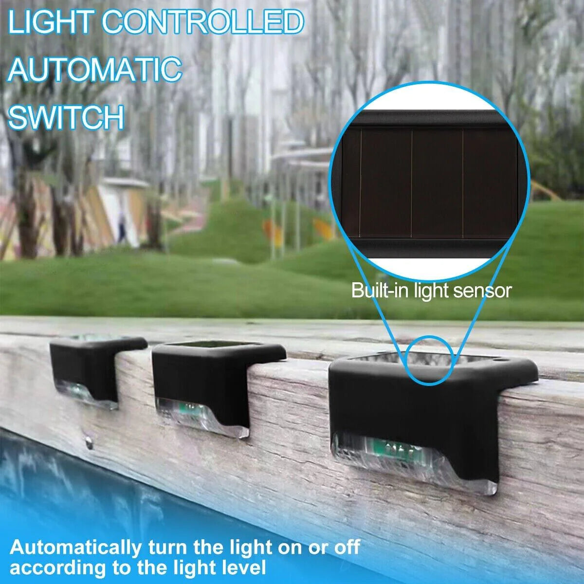 AD - 8 Pack New Solar Deck Lights Outdoor Waterproof LED Steps Lamps for Stairs Fence
