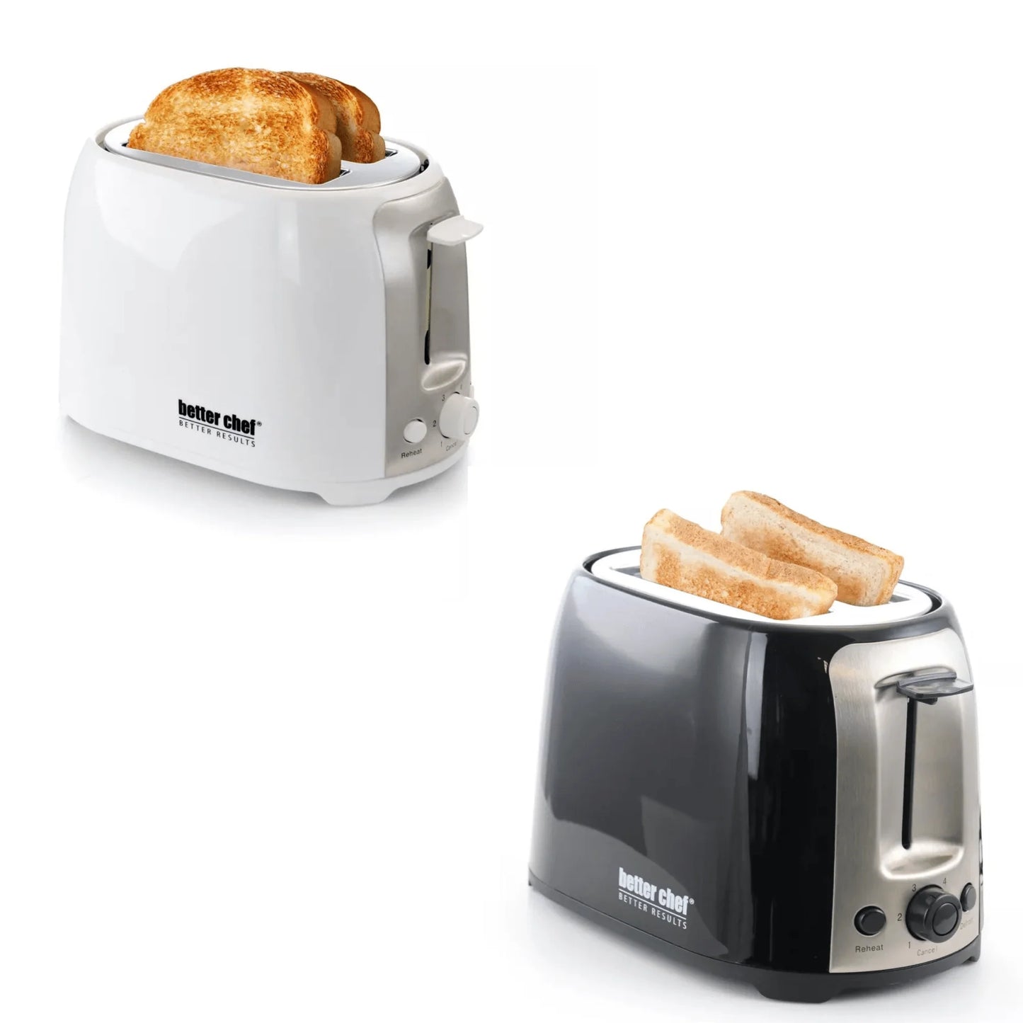 Slice Toaster - Better Chef Deluxe Cool Touch Wide-Slot 2-Slice Toaster with Stainless Accents - REFURBISHED