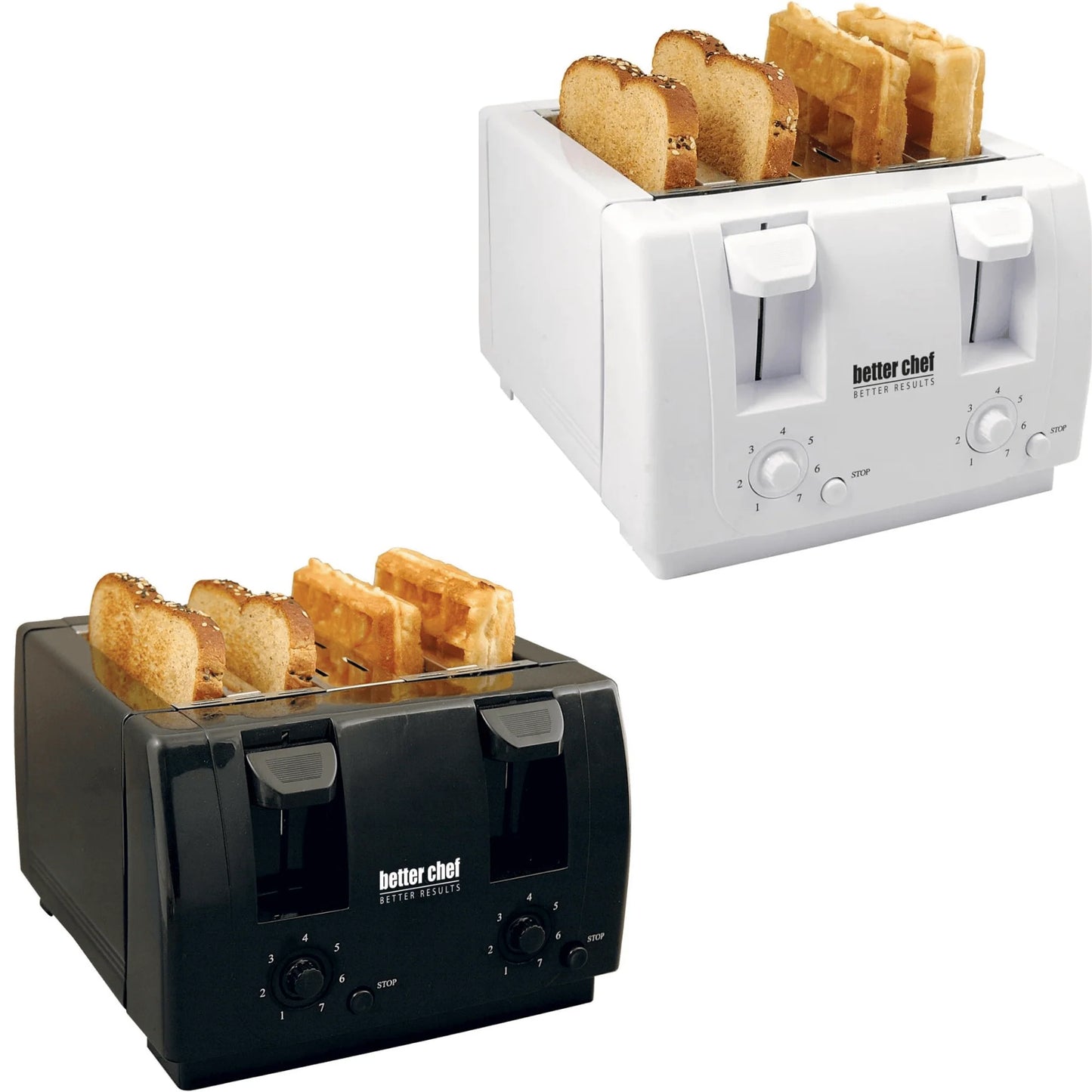 Slice Toaster - Better Chef Wide Slot 4-Slice Dual Control Toaster - REFURBISHED