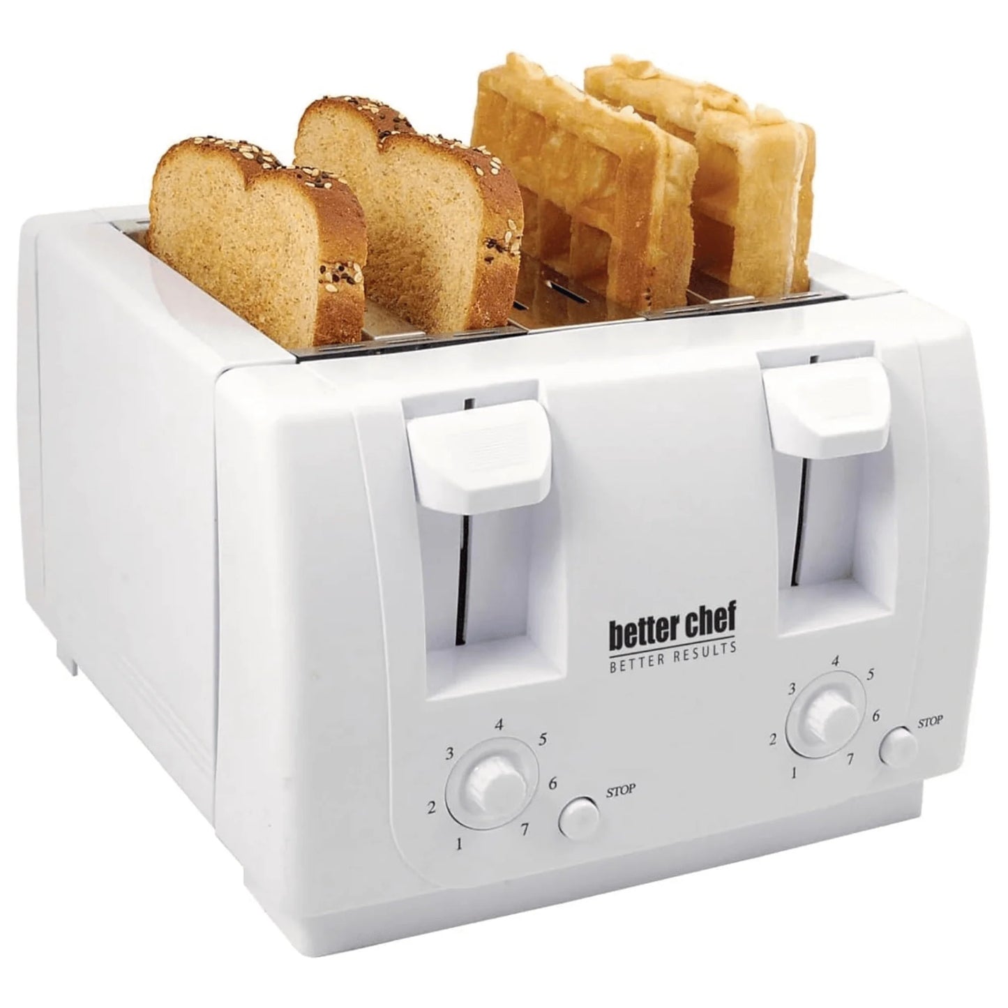 Slice Toaster - Better Chef Wide Slot 4-Slice Dual Control Toaster - REFURBISHED
