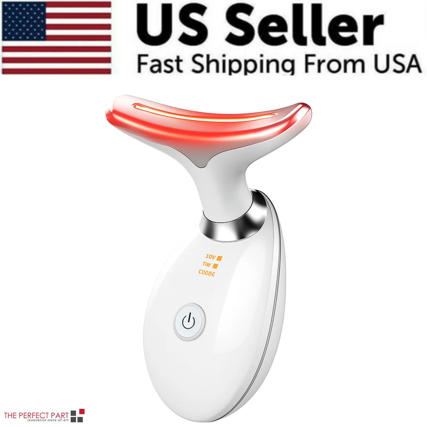 AD - Neck Face Lifting Massager Skin Tighten Device LED anti Wrinkle Double Chin US