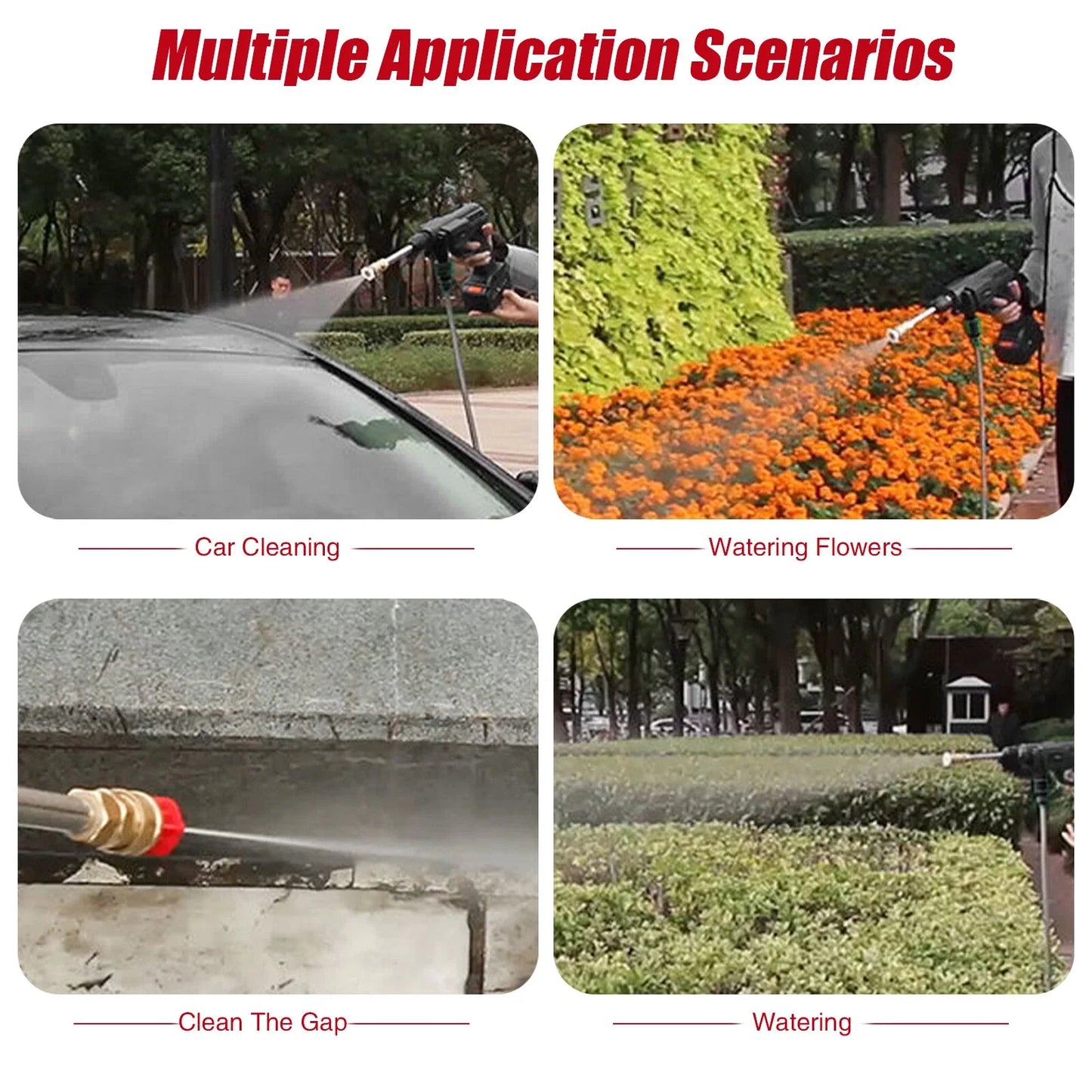 High Pressure Water Spray Gun - Portable Cordless Electric High Pressure Water Spray Gun Car Washer Cleaner Tool