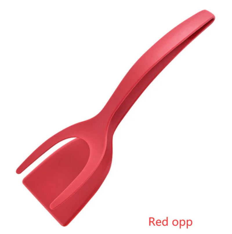 Flip Tongs - 2 in 1 Grip and Flip Tongs Egg Spatula Tongs Clamp Pancake Fried Egg French Toast Omelet Overturned Kitchen Accessories
