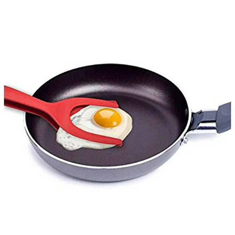 Flip Tongs - 2 in 1 Grip and Flip Tongs Egg Spatula Tongs Clamp Pancake Fried Egg French Toast Omelet Overturned Kitchen Accessories
