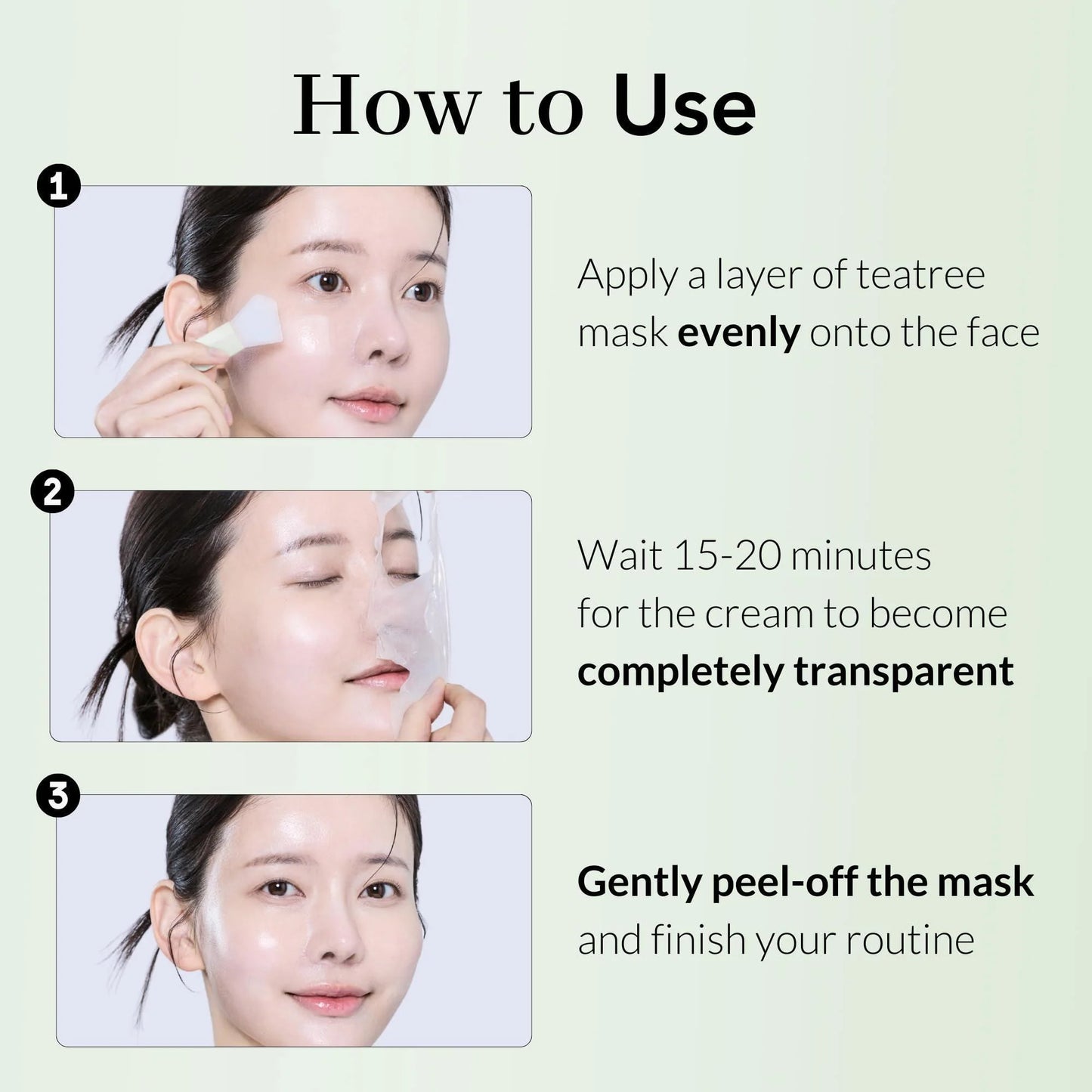 Korean Peel Off Mask - Tea Tree Wrapping Mask Skin Soothing Care Acne Prone Skin 2.4 Oz Teatree & 6 Tropical Fruit Extracts Calming Peel off Mask Korean Skincare for Face