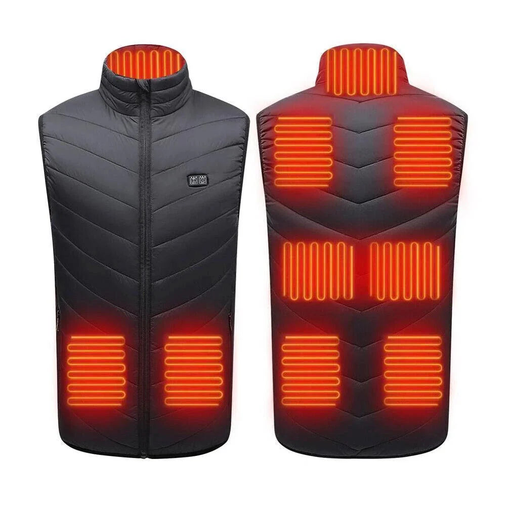 Heated Vest - Vest with 9 Heating Zones with 10000Mah Battery Pack Electric Heating Vest US
