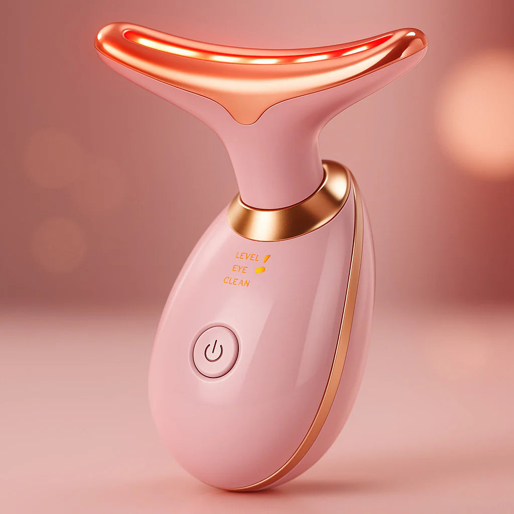AD - Neck Face Lifting Massager Skin Tighten Device LED anti Wrinkle Double Chin US