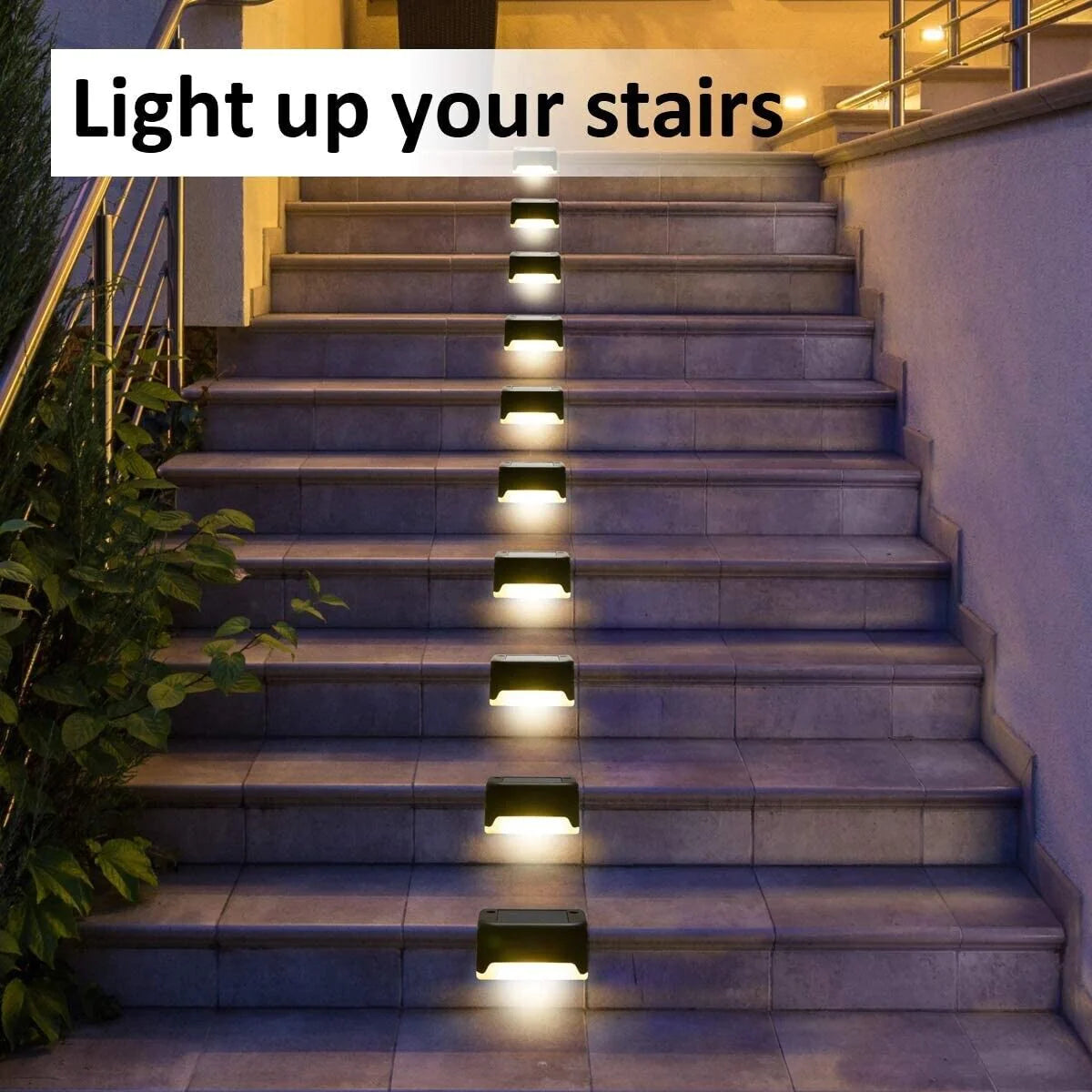 AD - 8 Pack New Solar Deck Lights Outdoor Waterproof LED Steps Lamps for Stairs Fence