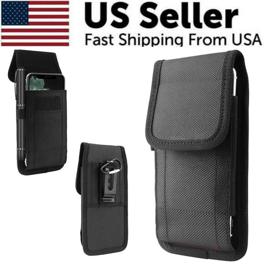 Vertical Cell Phone Pouch - Holster Pouch Wallet Case with Belt Clip for Iphone / Samsung and Others