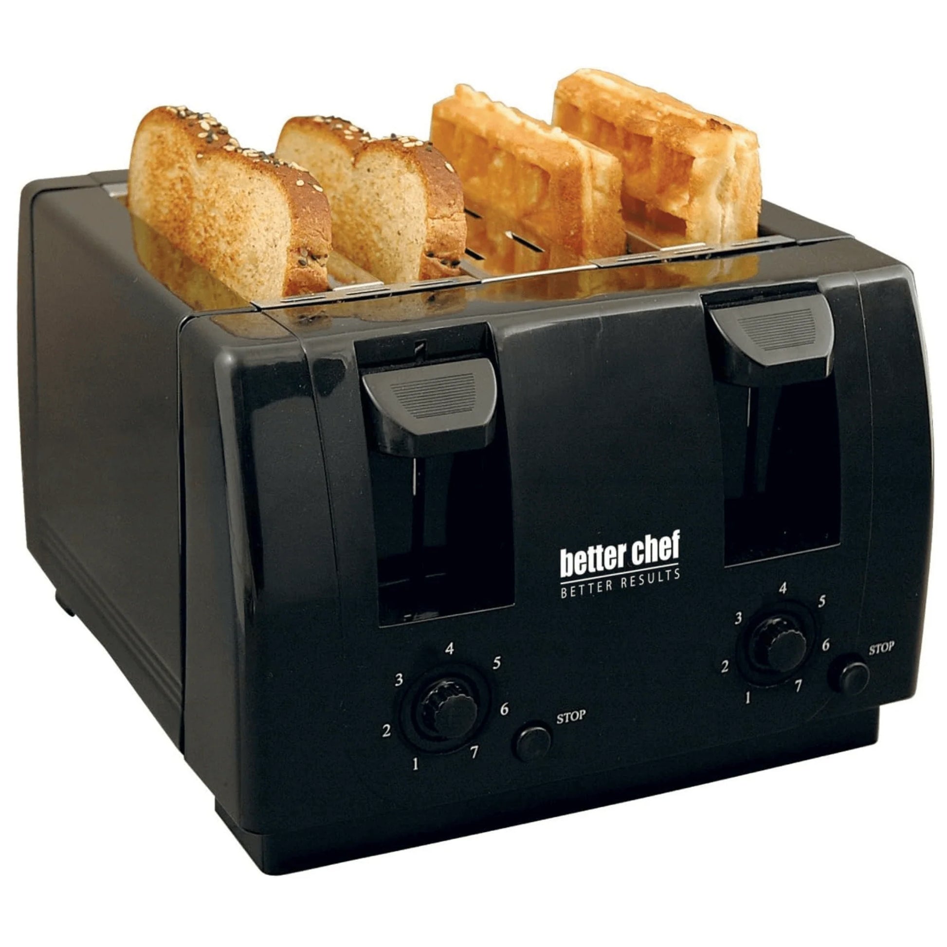 Slice Toaster - Better Chef Wide Slot 4-Slice Dual Control Toaster - REFURBISHED