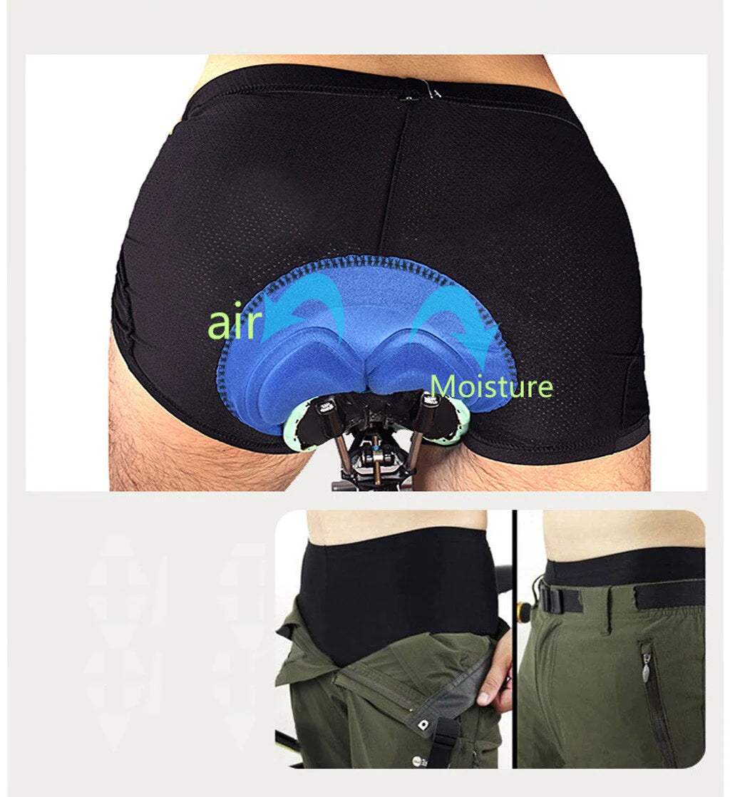 Men / Women Cycling Shorts - Bicycle Bike Underwear Pants with Sponge Gel 3D Padded