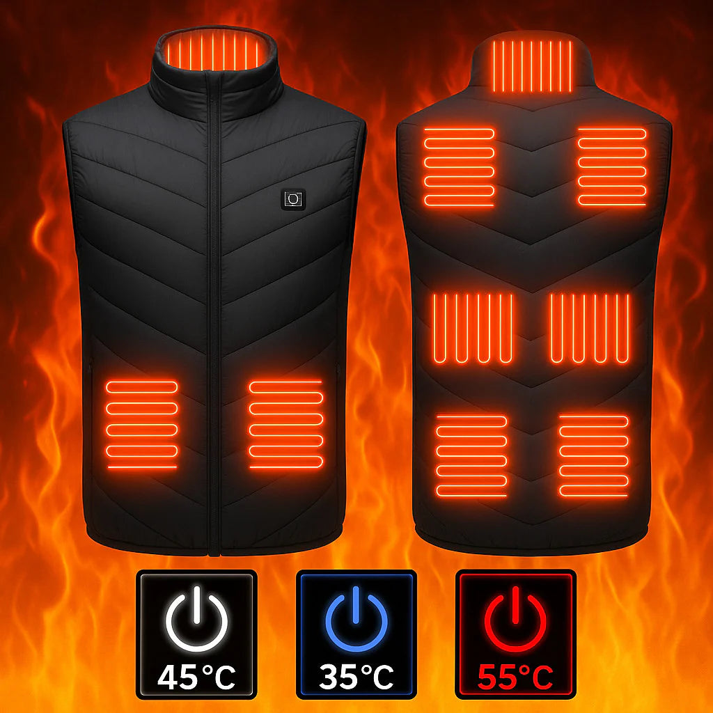 Heated Vest - Vest with 9 Heating Zones with 10000Mah Battery Pack Electric Heating Vest US