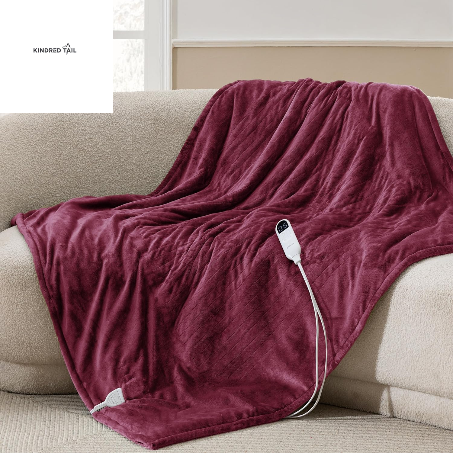 Heated Blanket Throw Blanket - Fast Heating Electric Blanket, Soft Flannel Heated Throw with 4 Time Settings, 6 Heating Settings, Warm Gifts for Grandma & Grandpa & Seniors (50"X60", Grey) - A