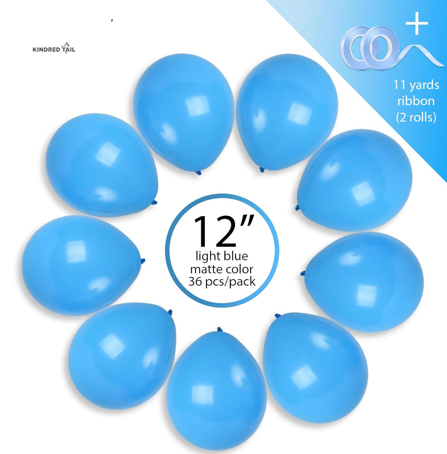 Light Balloons 36 Pack - Pastel Baby Blue Balloons - 12In Latex Sky Color Party Supplies - Robins Egg Decorations - A