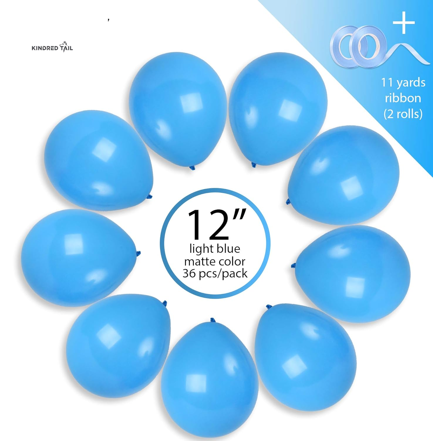 Light Balloons 36 Pack - Pastel Baby Blue Balloons - 12In Latex Sky Color Party Supplies - Robins Egg Decorations - A