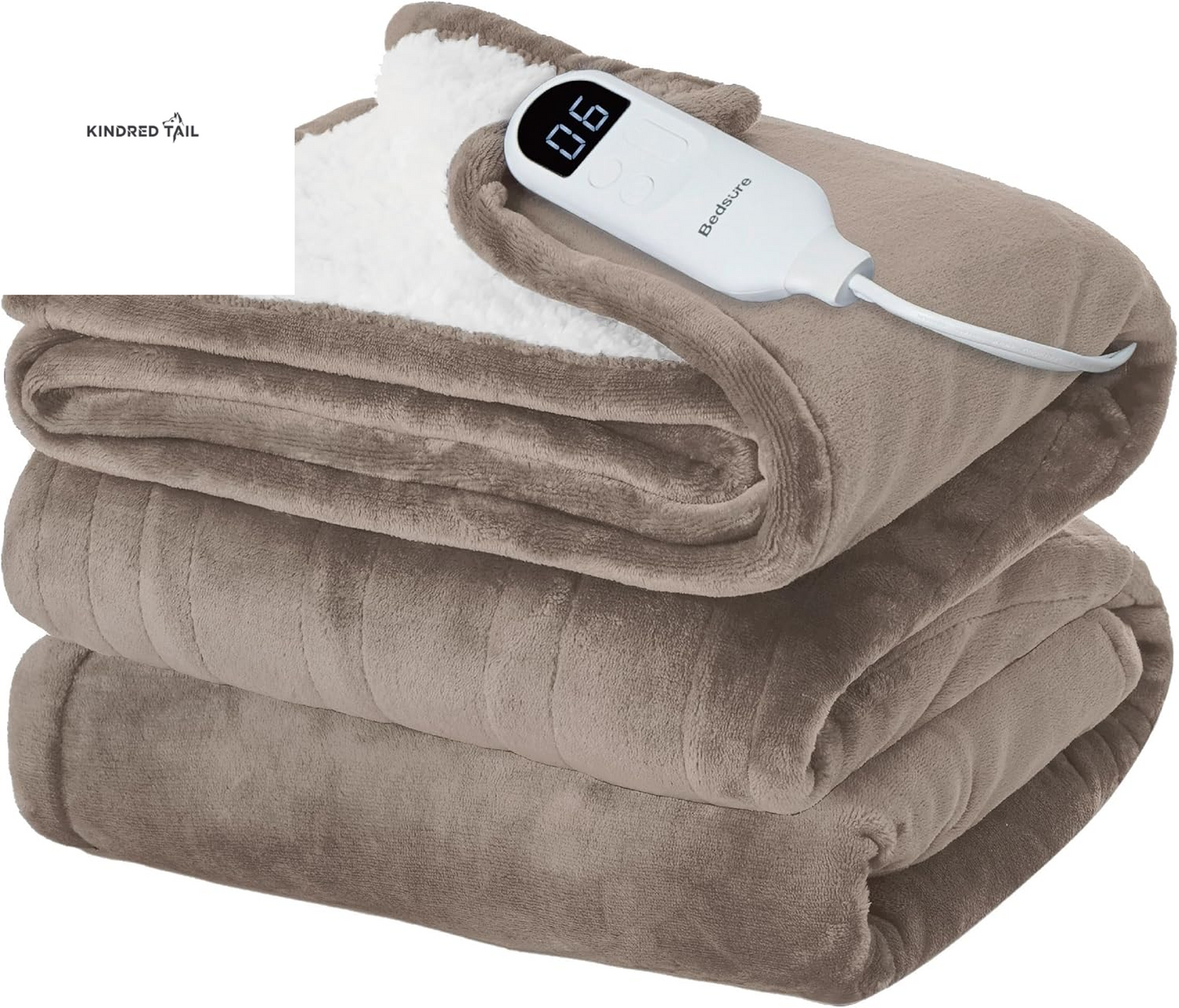 Heated Blanket Throw Blanket - Fast Heating Electric Blanket, Soft Flannel Heated Throw with 4 Time Settings, 6 Heating Settings, Warm Gifts for Grandma & Grandpa & Seniors (50"X60", Grey) - A