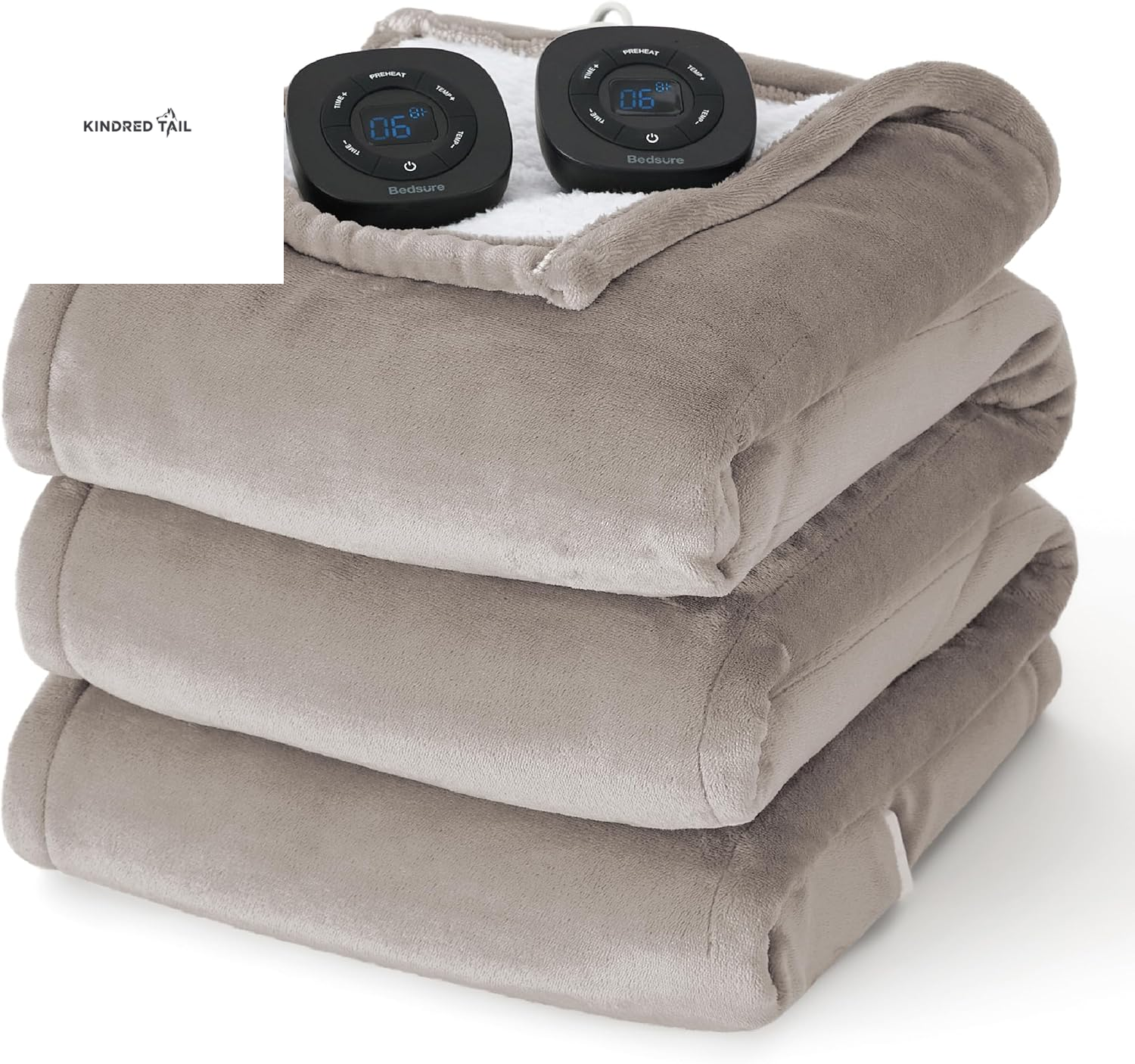 Heated Blanket Throw Blanket - Fast Heating Electric Blanket, Soft Flannel Heated Throw with 4 Time Settings, 6 Heating Settings, Warm Gifts for Grandma & Grandpa & Seniors (50"X60", Grey) - A