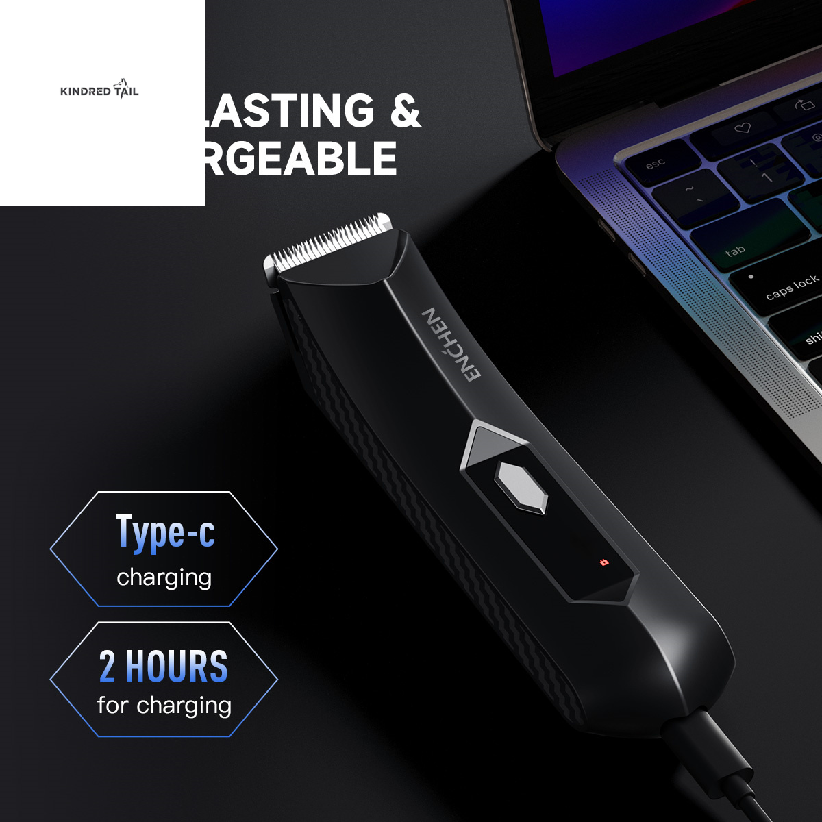 C-Spark-2 Body Hair Shear, Electric Rechargeable Trimmer for Men & Women, Cordless Grooming Kit for Body, Chest, Legs, and Sensitive Areas, Portable and Travel-Friendly