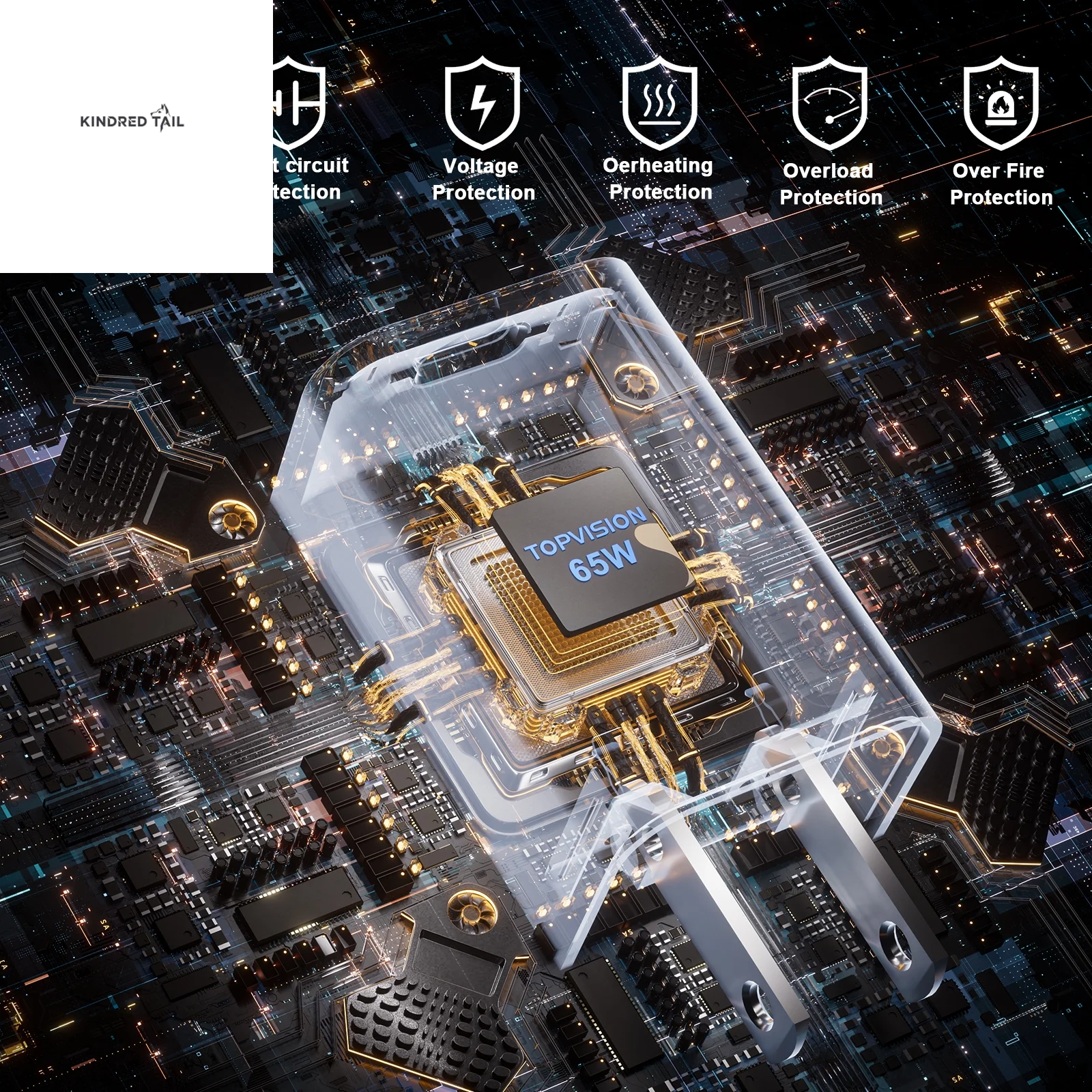 USB-C Charger Block 65W, Fast Charging Wall Charger Adapter for Apple, Android, 1 Pack