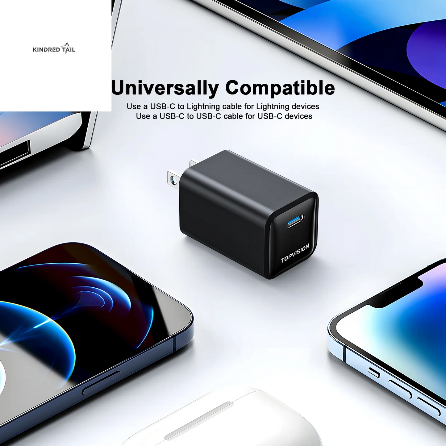 USB-C Charger Block 65W, Fast Charging Wall Charger Adapter for Apple, Android, 1 Pack