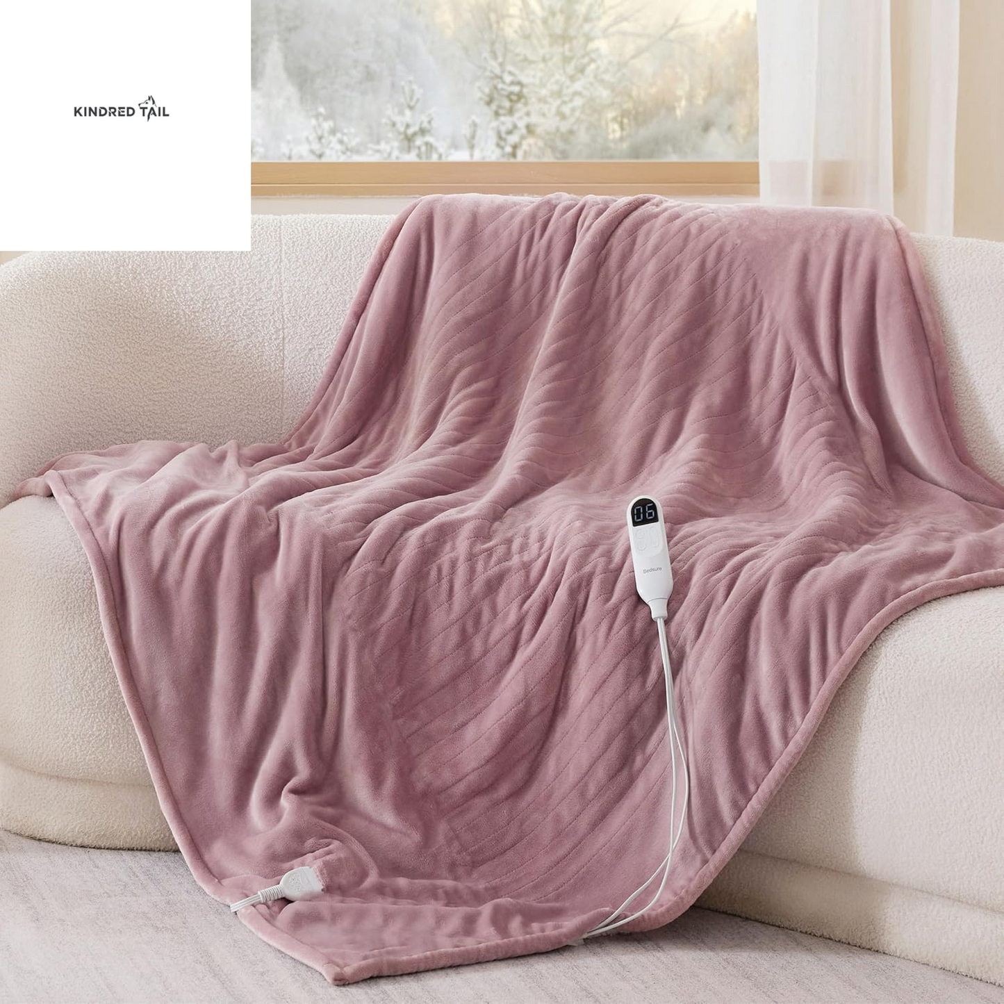 Heated Blanket Throw Blanket - Fast Heating Electric Blanket, Soft Flannel Heated Throw with 4 Time Settings, 6 Heating Settings, Warm Gifts for Grandma & Grandpa & Seniors (50"X60", Grey) - A