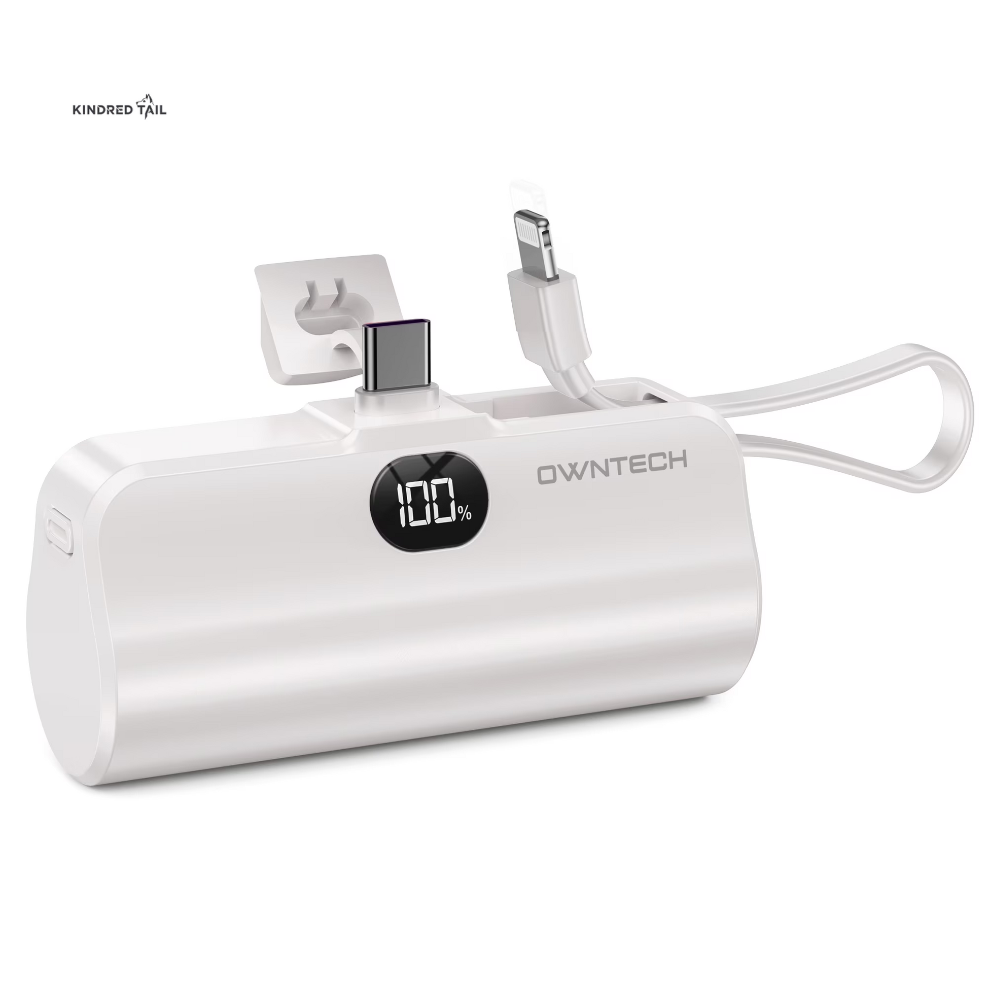 Portable Charger Small Fast Charger 5000Mah Portable Power Pack with Built-In Cables, for Iphone, Samsung