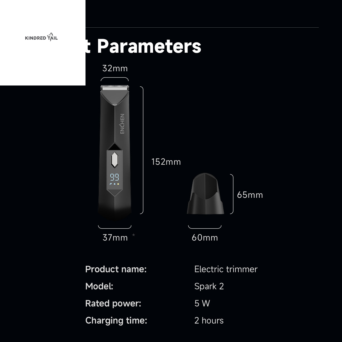C-Spark-2 Body Hair Shear, Electric Rechargeable Trimmer for Men & Women, Cordless Grooming Kit for Body, Chest, Legs, and Sensitive Areas, Portable and Travel-Friendly