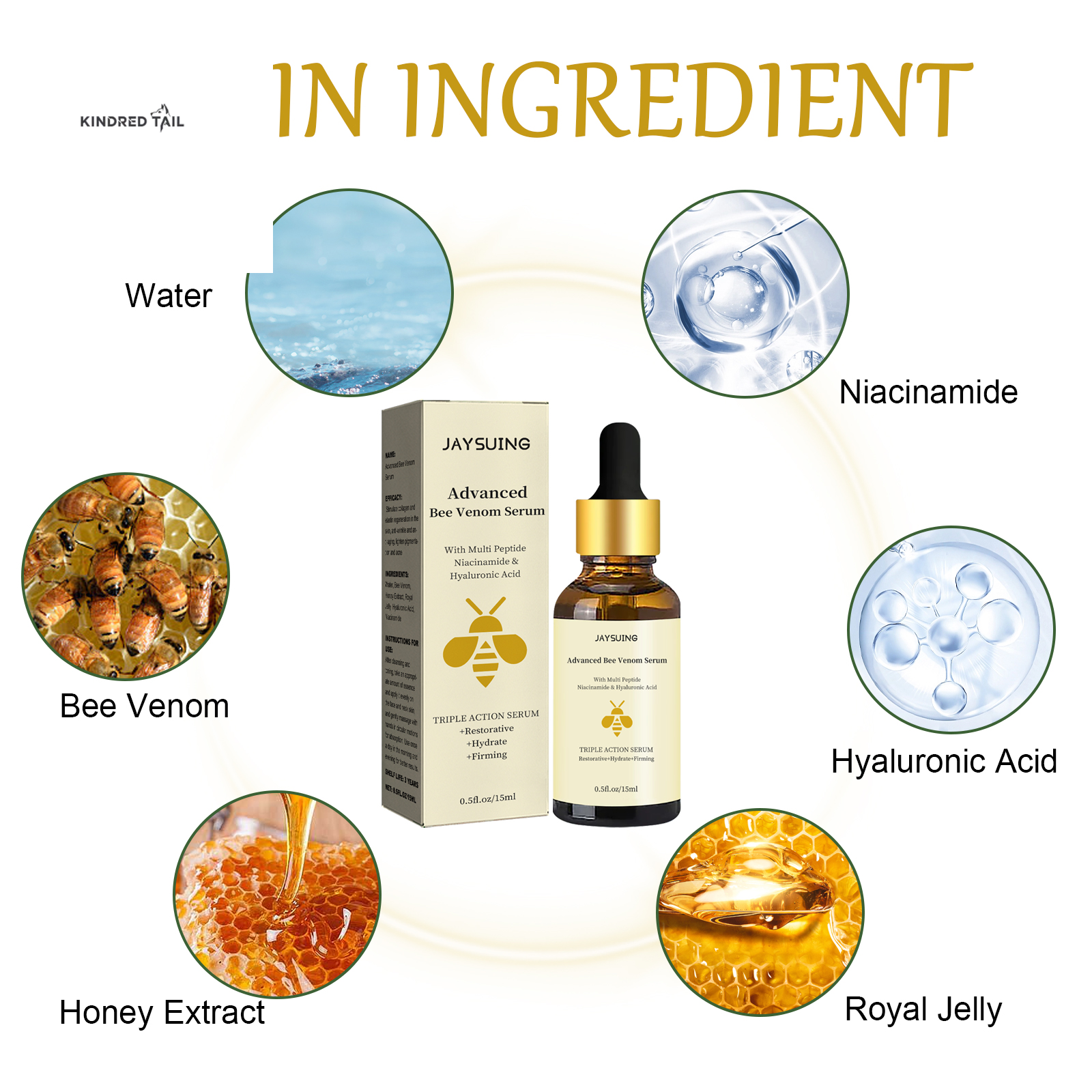 C-Jayswing Bee Venom Face Serum – Dark Spot Repair, Moisturizing & Firming Skin Treatment, Anti-Aging & Hydrating Skincare for All Skin Types