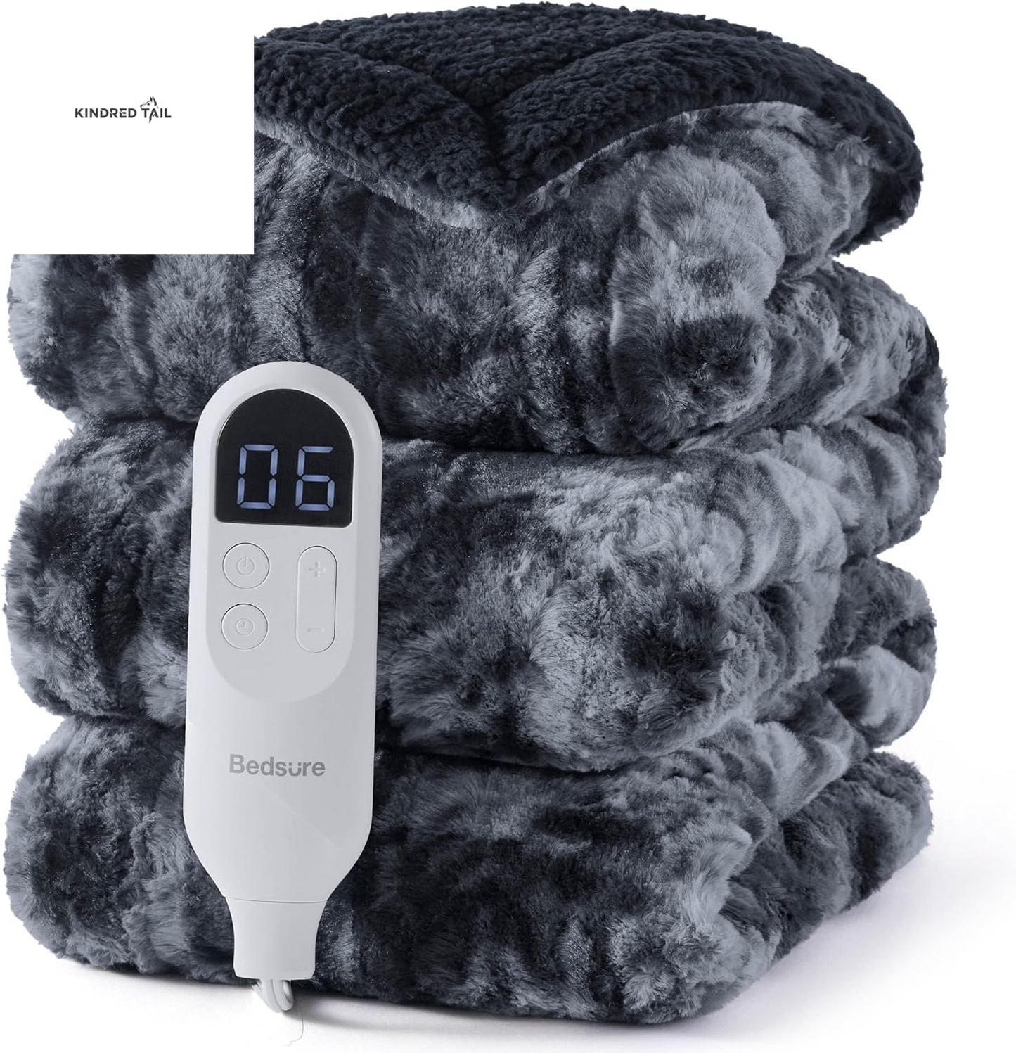 Heated Blanket Throw Blanket - Fast Heating Electric Blanket, Soft Flannel Heated Throw with 4 Time Settings, 6 Heating Settings, Warm Gifts for Grandma & Grandpa & Seniors (50"X60", Grey) - A