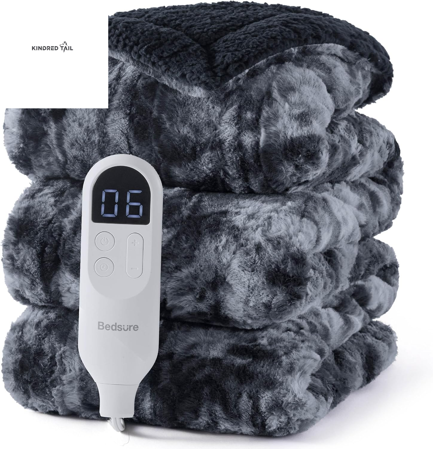 Heated Blanket Throw Blanket - Fast Heating Electric Blanket, Soft Flannel Heated Throw with 4 Time Settings, 6 Heating Settings, Warm Gifts for Grandma & Grandpa & Seniors (50"X60", Grey) - A