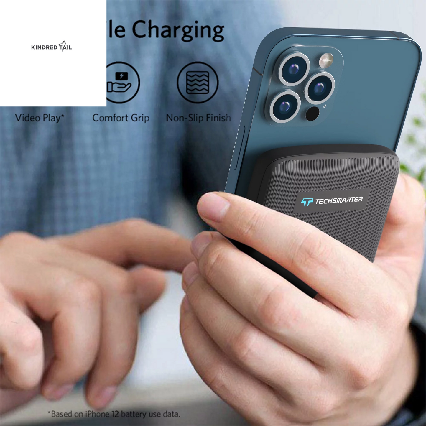 Magnetic 10000Mah Wireless Power Bank, 18W USB-C PD Portable Charger. Compatible with Iphone 14, 13, 12 Only