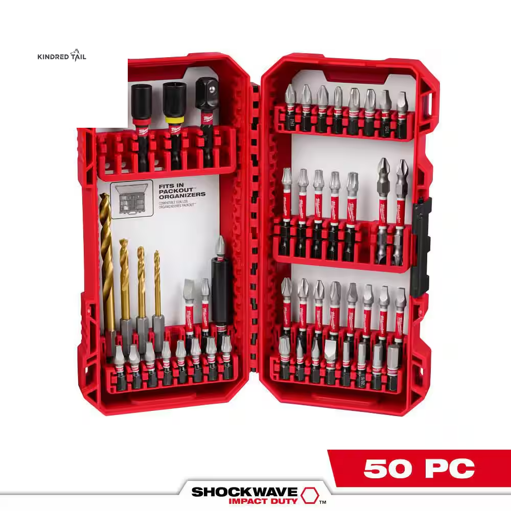 SHOCKWAVE Impact Duty Alloy Steel Screwdriver Bit Set – Heavy Duty Impact Driver Bits, Shock-Resistant S2 Alloy Steel, Magnetic Precision Tips for Drill & Impact Drivers (45-Piece)
