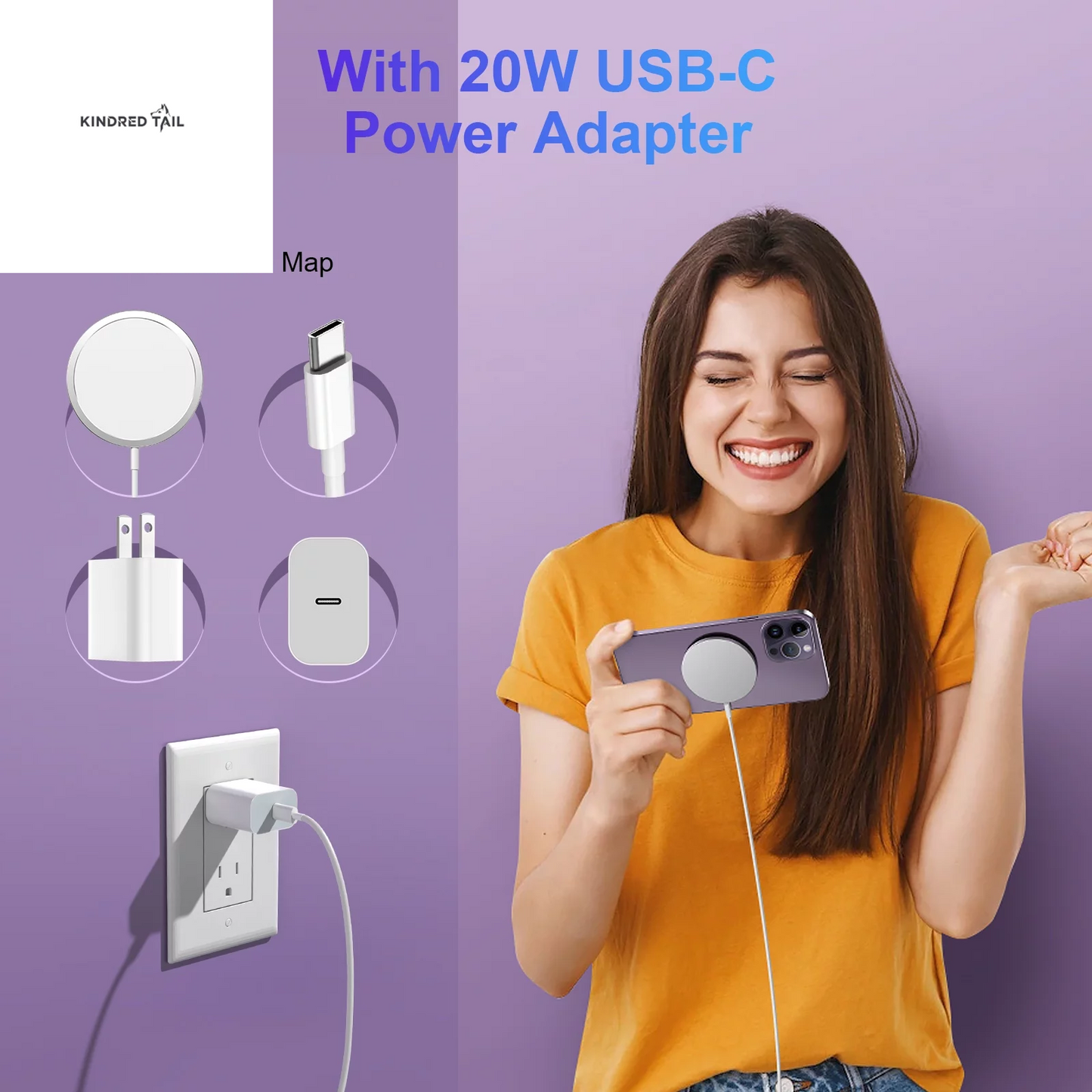 Wireless Charger, Iphone Charger, Magsafe(No Wall Charger) Compatible with Iphone, Air Pods