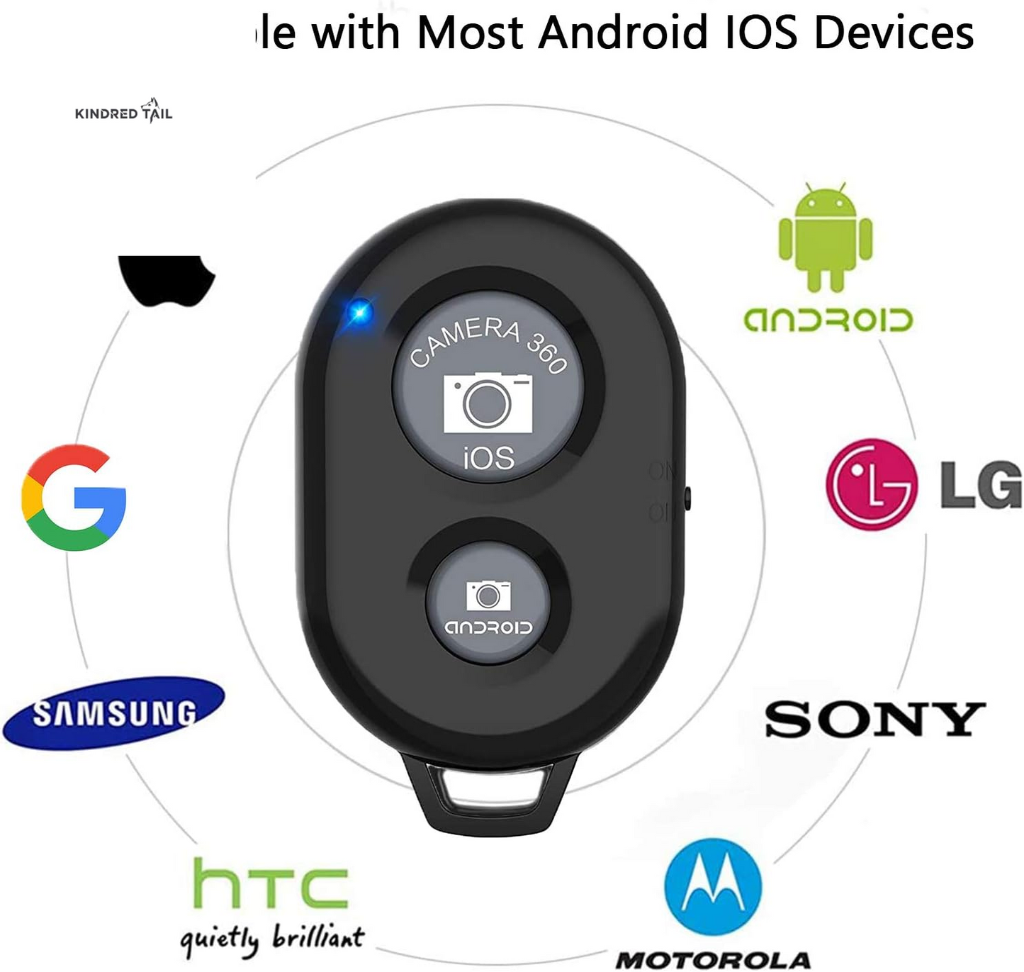 Wireless Remote Shutter for Cellphones and Tablets (3 Pack) -  Bluetooth Remote for Iphone/Android Camera Control, Selfie Clicker for Photos and Videos - Wrist Strap Included - A