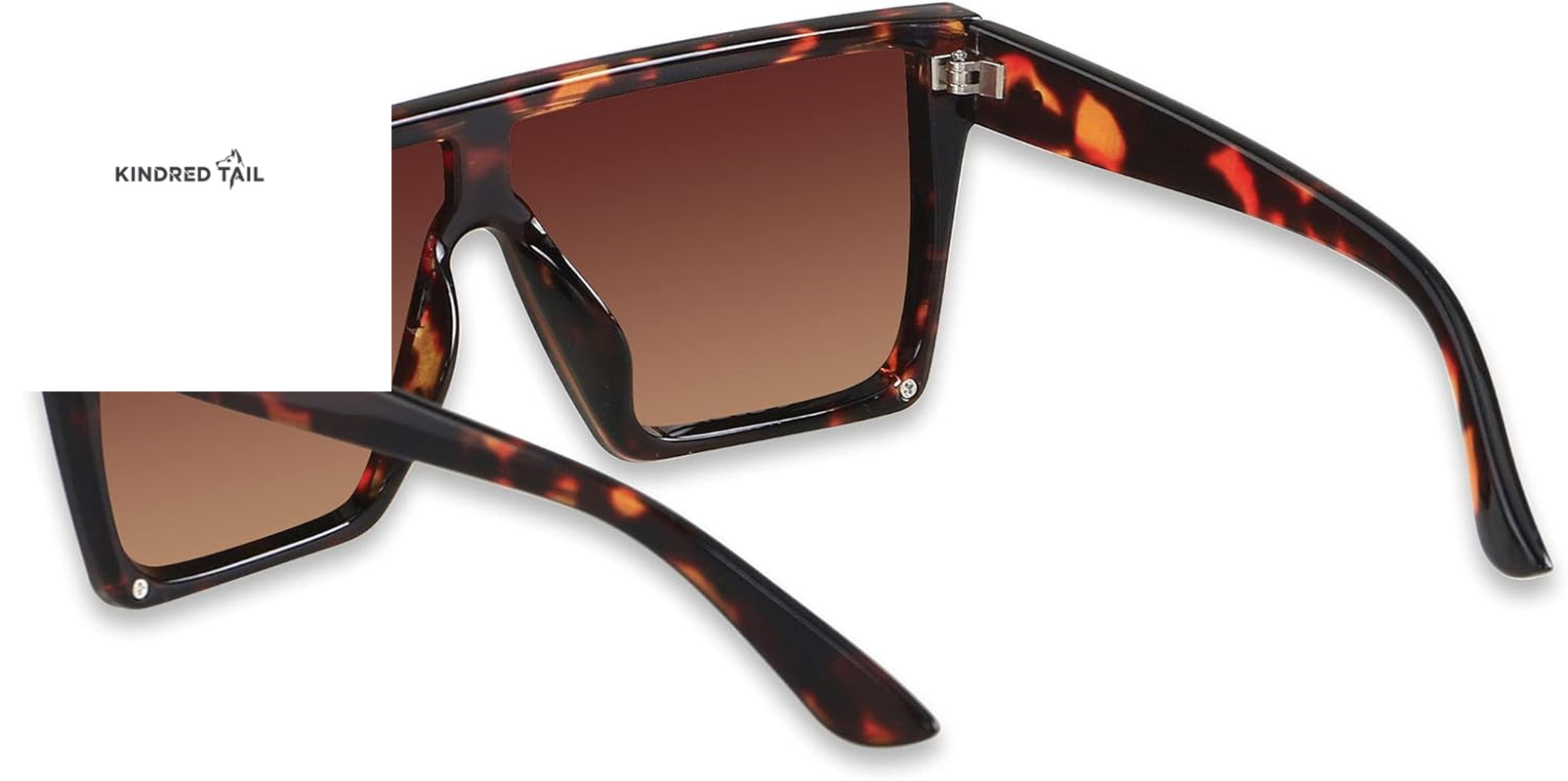 Square Oversized Sunglasses - for Women / Men Big Flat Top Fashion Shield Large UV Protection Rimless Shades