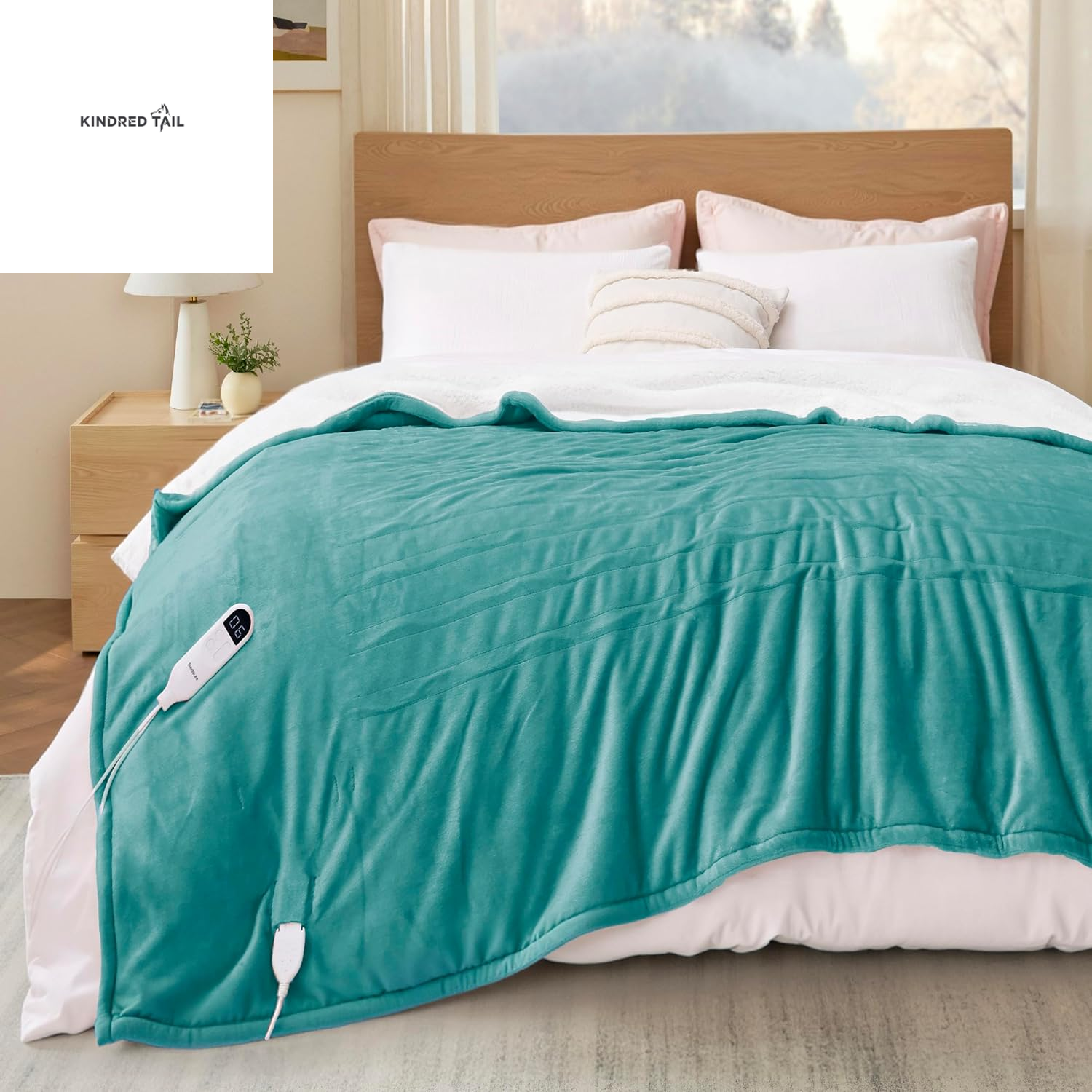 Heated Blanket Throw Blanket - Fast Heating Electric Blanket, Soft Flannel Heated Throw with 4 Time Settings, 6 Heating Settings, Warm Gifts for Grandma & Grandpa & Seniors (50"X60", Grey) - A