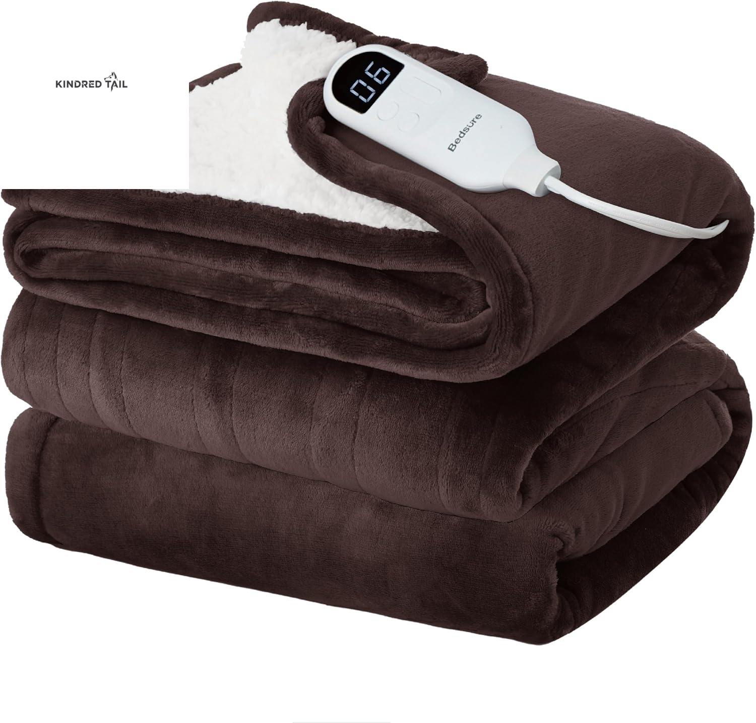 Heated Blanket Throw Blanket - Fast Heating Electric Blanket, Soft Flannel Heated Throw with 4 Time Settings, 6 Heating Settings, Warm Gifts for Grandma & Grandpa & Seniors (50"X60", Grey) - A