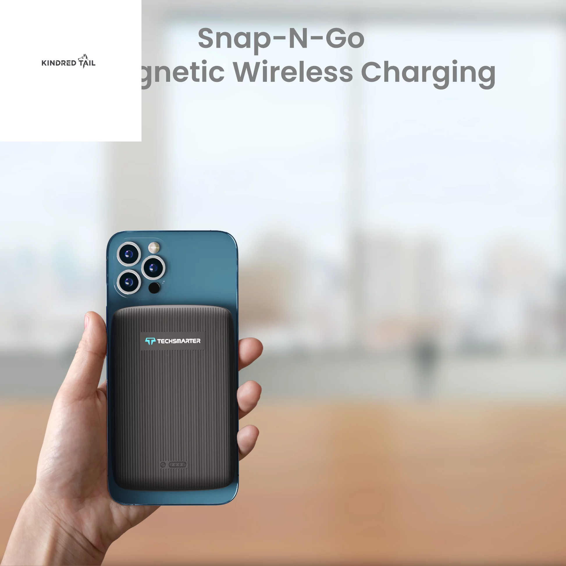 Magnetic 10000Mah Wireless Power Bank, 18W USB-C PD Portable Charger. Compatible with Iphone 14, 13, 12 Only