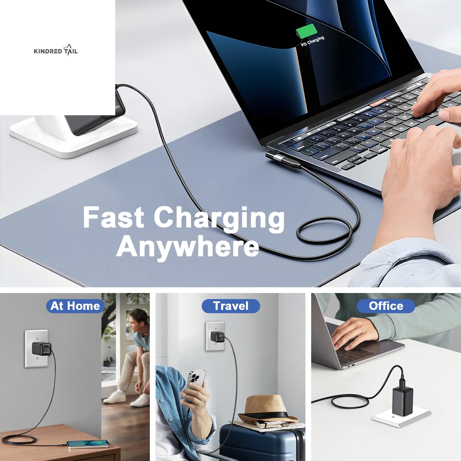 USB-C Charger Block 65W, Fast Charging Wall Charger Adapter for Apple, Android, 1 Pack