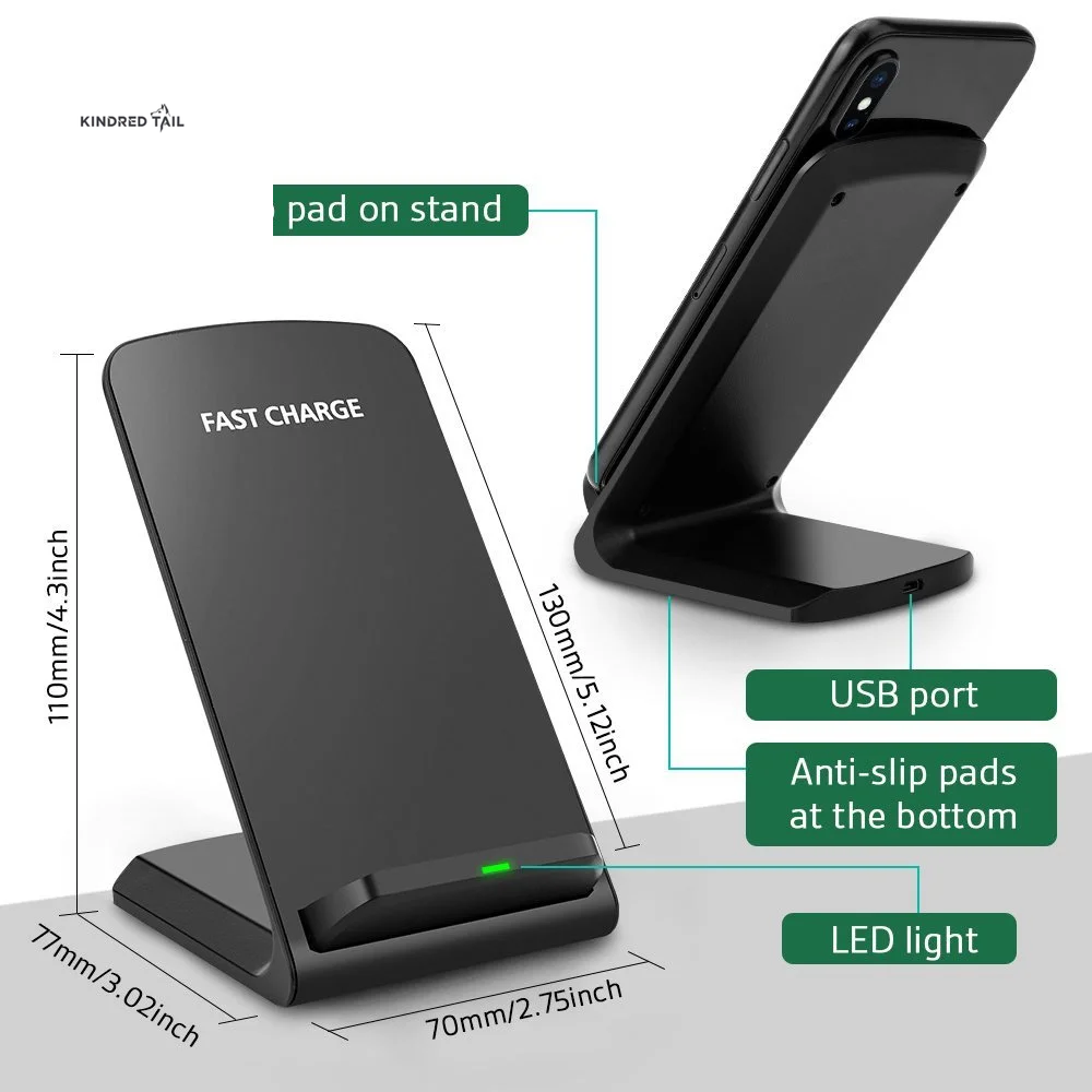 20W Wireless Charger Stand Compatible Iphone 17 16 15 14 13 12 11 Samsung Fast Charging Dock Station Phone Holder