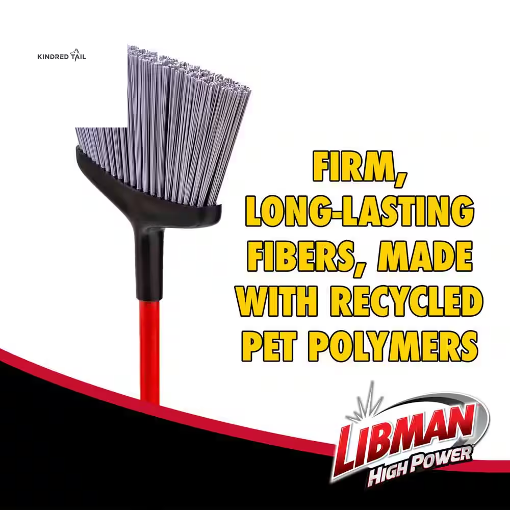 15 In. High Power Rough Surface Angle Broom – Heavy Duty Steel Handle Floor Broom for Outdoor, Garage & Patio Cleaning