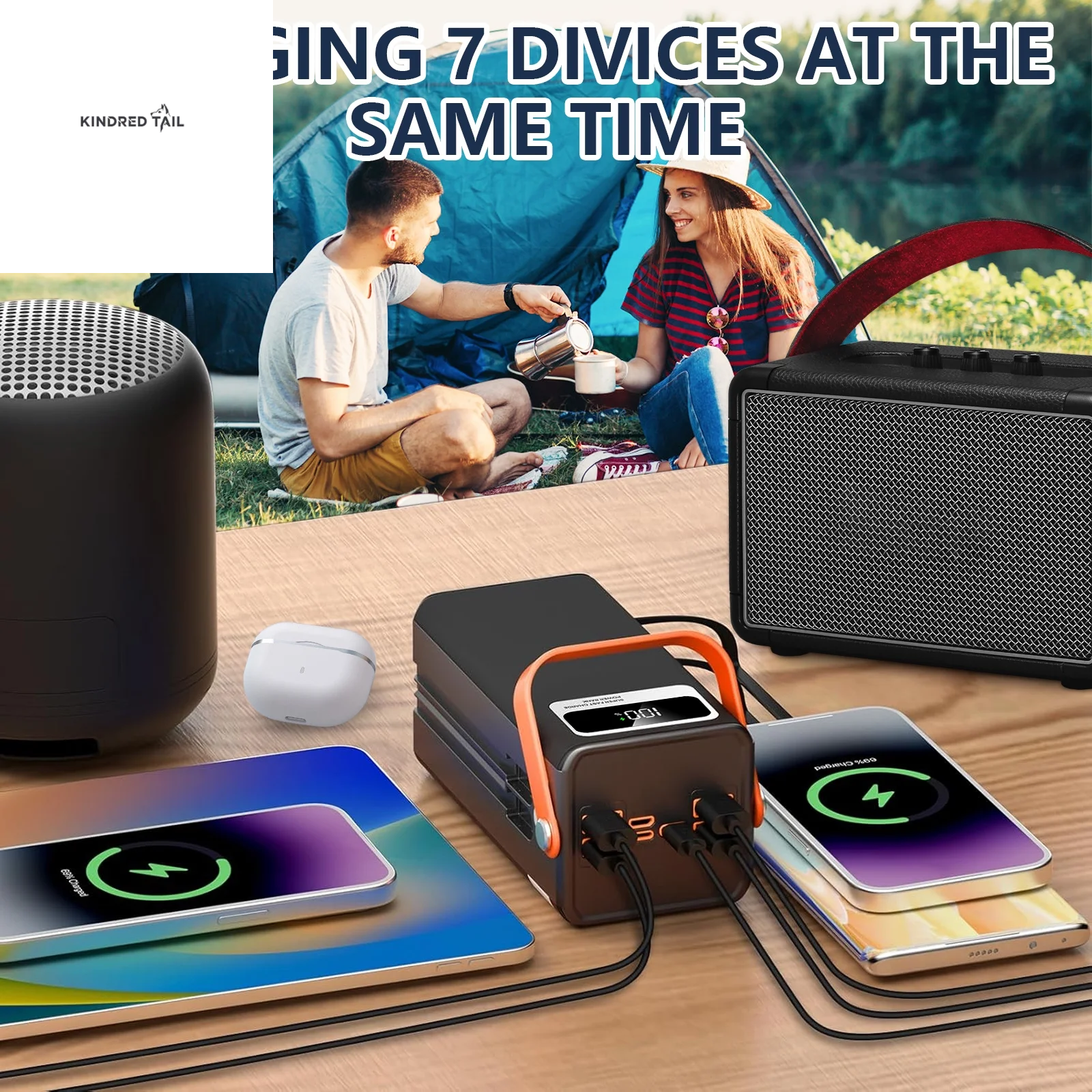 Portable Charger 60000 Mah 120W Super Fast Charger Outdoor Camping Live Power Bank,Power Station LED Display External Battery Pack,Compatible with Iphone & Android Cell Phone